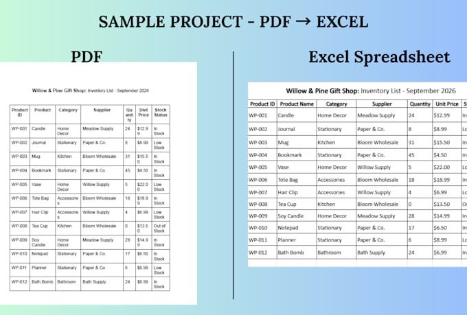 convert PDF or images to editable word or excel files